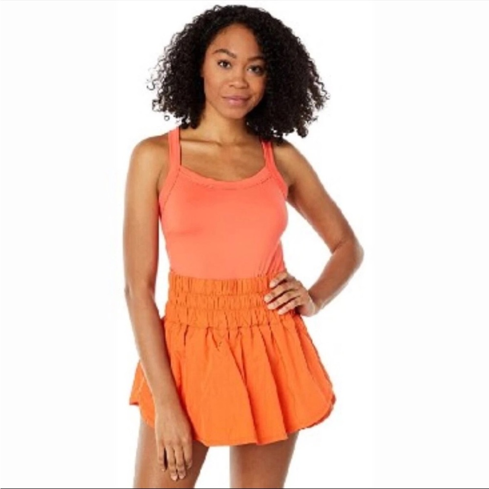 Free People Movement Orange Skortie Workout Rompers